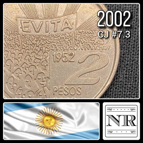 Argentina - 2 Pesos - Año 2002 - Cj #7.3 - Eva Peron