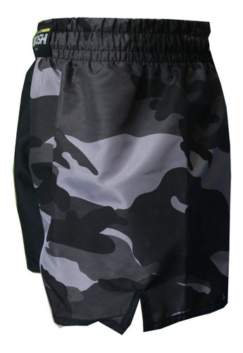 Imagem 3 de 7 de Shorts Muay-thai Camuflado Cinza Half Tanoshi