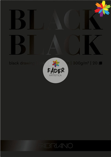 Block Fabriano Black Black A4 300grs Hoja Negra Barrio Norte