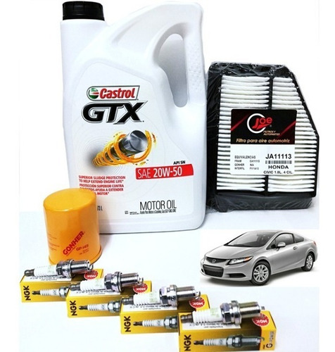 Kit Cambio De Aceite Honda Civic Coupe 1.8l 2015 Castrol