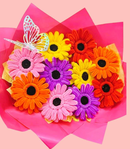 Ramo De Flor Gerbera De Limpiapipas (Usado)