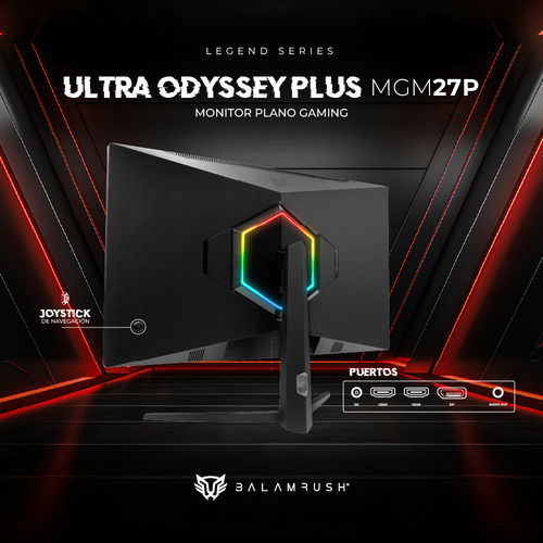 Monitor Gamer Balam Rush Plano 27 Pulgadas Mgm27p 1ms 200hz Color Negro