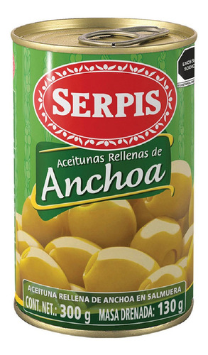 Aceitunas Serpis Rellenas De Anchoa 300g