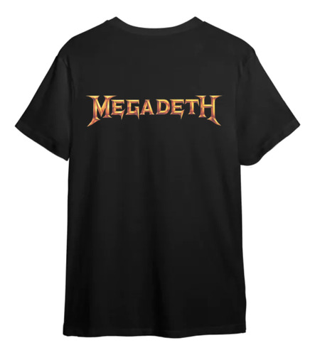 Remera Negra Hombre Estampada Vinilo Megadeth