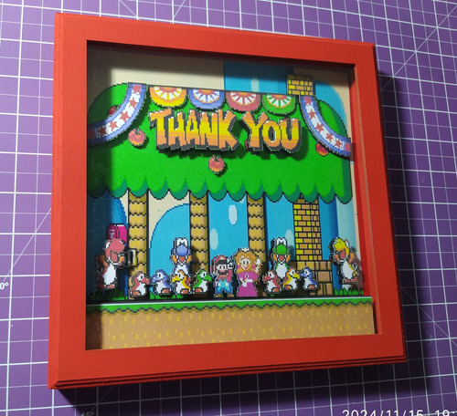 Quadro 3d Super Mario World Tela Final