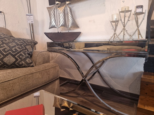 Imagen 6 de 7 de Mesa De Centro Cromada Elegante Espejos + ¡envio Gratis!