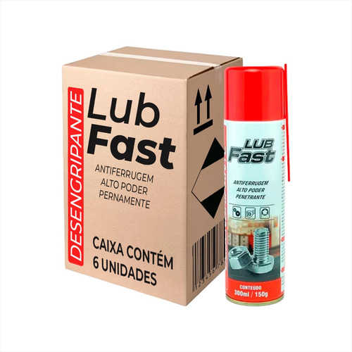 Lubfast Protetivo Desengripante Spray 300ml Óleo Kit C/6