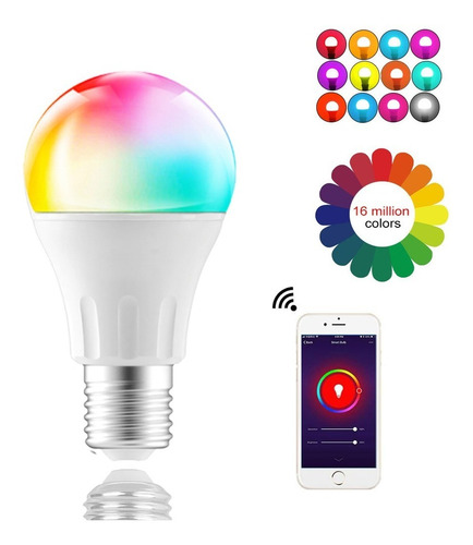 Foco Inteligente Wifi Led Multicolor E26 12w 1080 Lm Hogar