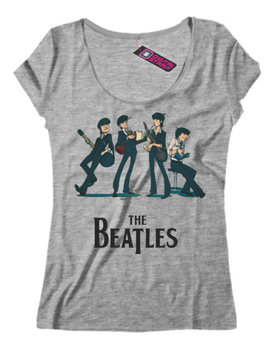 Remera Mujer The Beatles Dibujo Caricatura 49 Dtg Premium