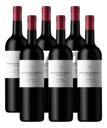 Vino Bressia Malbec Monteagrelo 750ml X 6 Unidades