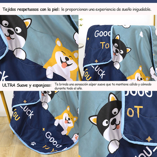 Manta Infantil De Dibujos Animados Colcha Infantil Verano Perros Animal Print