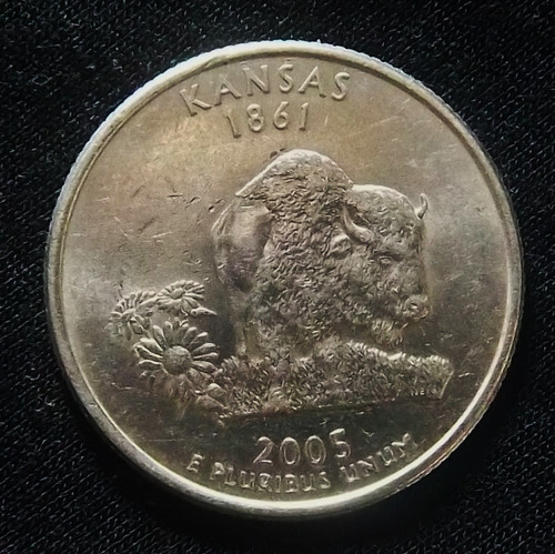 Estados Unidos 25 Cents 2005 D Sc Km 373 Kansas Bufalo