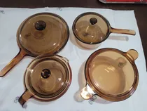 Comprar Jogo Panelas Antigas Vidro Vision Corning Marrom
