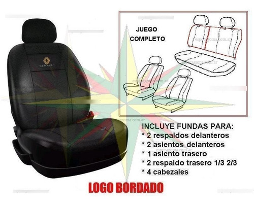 Funda Cubre Asiento Cuero Renault Megane 2 ( Juego Completo )