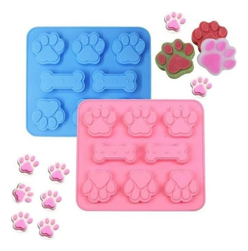Molde Silicona Huellitas Huesos - Repostería Jabón Artesanal Color Sorpresa