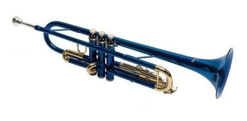 Trompeta Parquer Custom Si Bemol Metal Color Azul Estuche