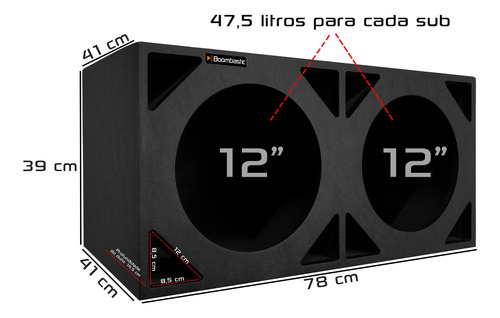 Caixa 2x12 Full Power Dutos Triangulares Para Super Graves