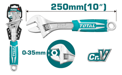 Llave Ajustable 10  / 250 Mm Industrial Total Tools