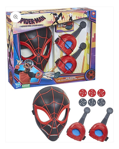 Spiderman Máscara Lanza Discos Lanzatelarañas Web Action