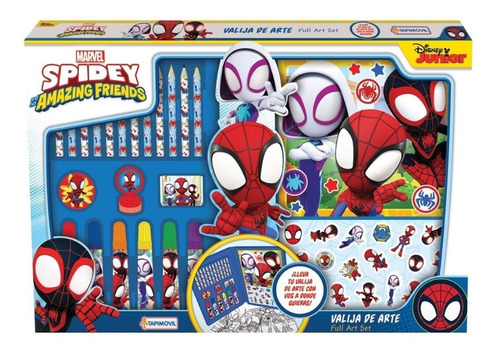 Imagen 1 de 4 de Valija De Arte Spiderman Spidey Maletin Para Pintar Stickers