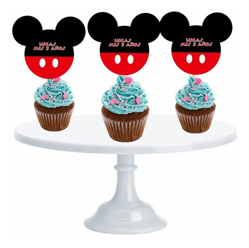 Mickey Cupcake Adorno Para Muffins X10