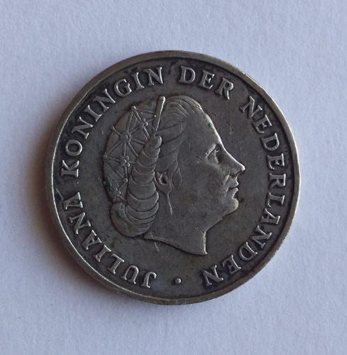 Moneda De 1 Gulden (1 Florin Antillas Holandesas) 1952 Plata
