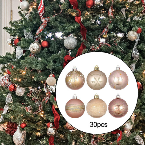30x Bolas Navideñas Artesanales, Adornos Navideños Para El