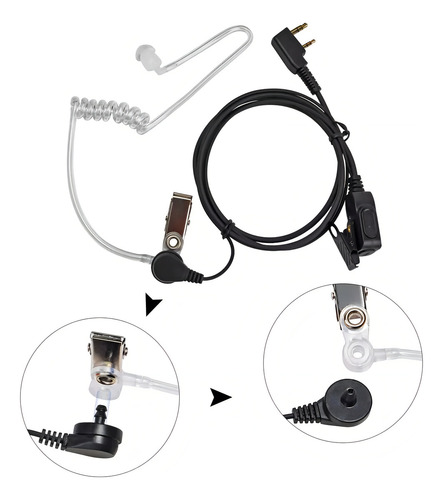 3pc Audifonos Manos Libres Para Radio Talkie Kenwood Baofeng
