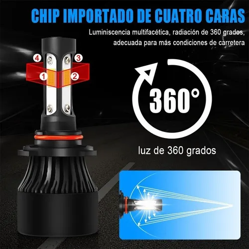 Para Dodge Kit Focos Led De 4 Lados Luz Alta/baja/niebla