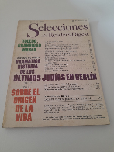 Revista Selecciones Del Readers Digest Enero 1983 Español