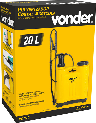 Pulverizador Costal Agrícola 20 Litros Pc 020 Vonder