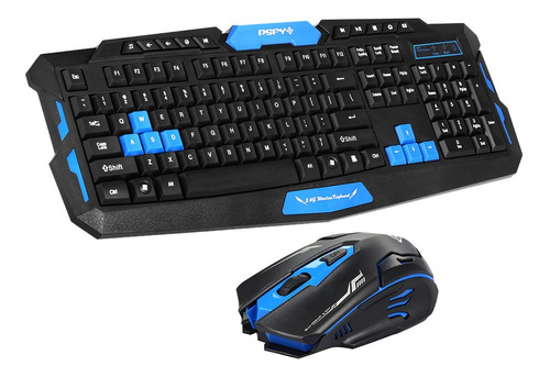 Dsfy 2.4ghz Sem Fio Gaming Teclado Mouse Combo 19 Teclas