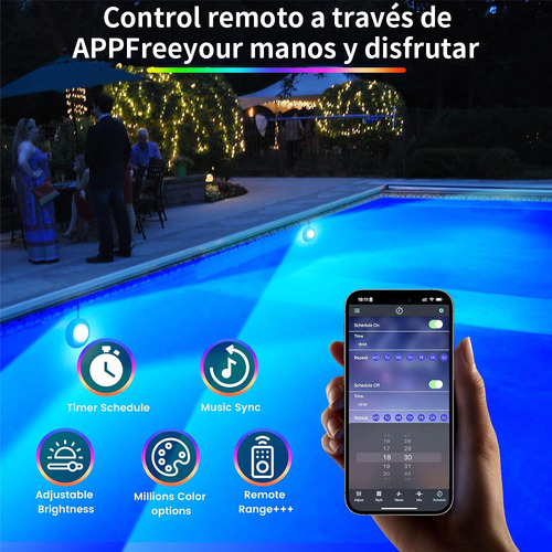 Roleadro 03 luz led para piscina Dc12v 24w lámpara colorida Rgb bluetooth