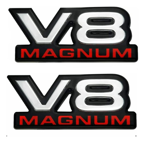 Juego De 2 Calcomanías V8 Magnum Para Guardabarros De Puerta