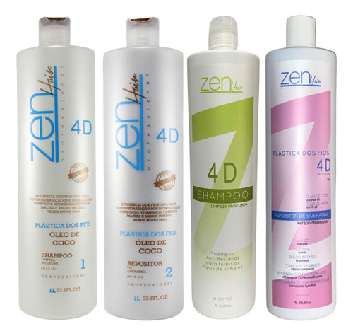 Escova Ojon E Queratina Zen Hair + Zen Hair Matizadora 4x1l