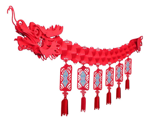 Decoración De Techo De Dragón 3d De Año Nuevo Chino, Rojo