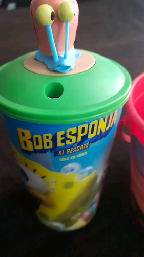 Vaso Y Cubeta De Bob Esponja (Usado)