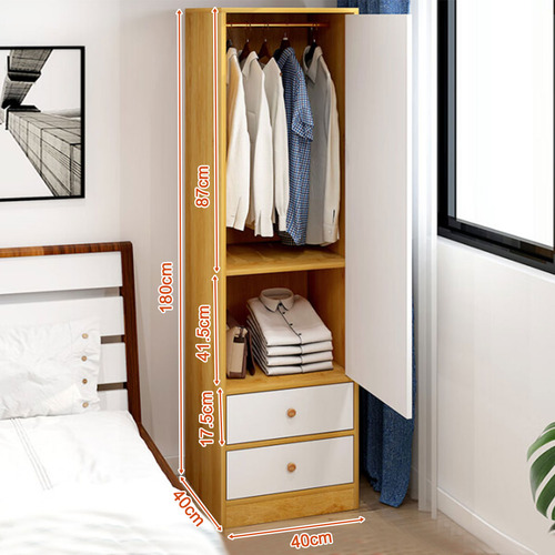 Ropero Madera Estilo Con Puerta Cajón Modernos Closets Naranja
