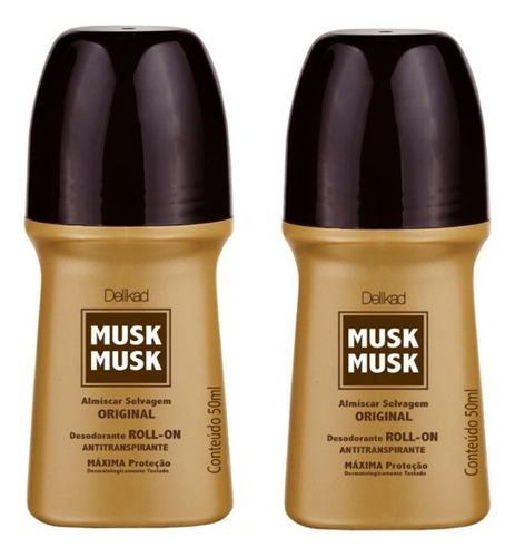 2 Desodorantes Roll-on Musk Musk 50ml (cada) - Delikad