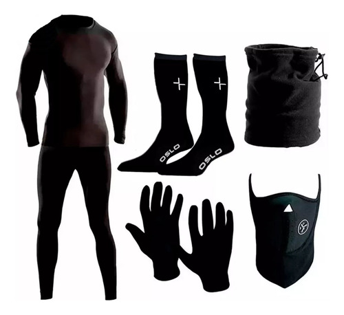 Kit Conjunto Termico Medias Guantes Cuello Mascara Neopr Fas