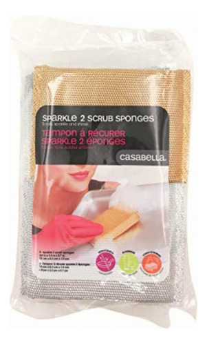 Casabella Sparkle Scrub Sponge, 4-pack