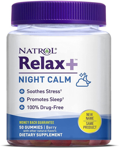 Natrol Relax Night Calm Gummies Berry 50 Gomitas 