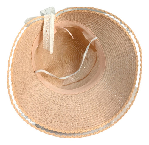 Sombrero De Ala Ancha Para Mujer Playa Verano Sol Con Moño