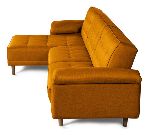 Sala Modular Landon Makora Beehive Memory Foam De Lino Color Amarillo