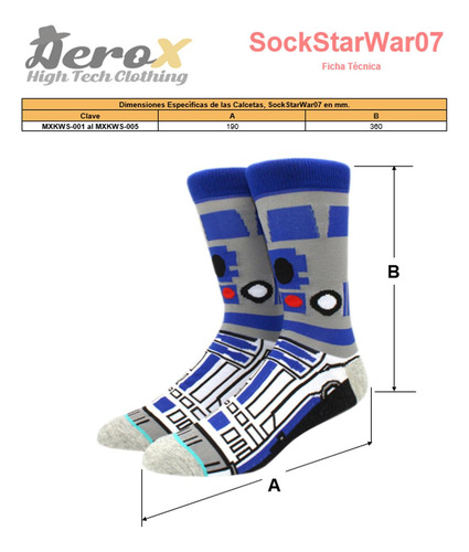 Medias Largas R2d2, Mxkws-001, 1 Par, 6.5-10.5us, R2d2, Calc