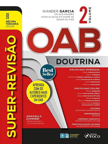 Super Revisão Oab - Doutrina Completa - 13ª Ed - 2023 - Vol 2 -