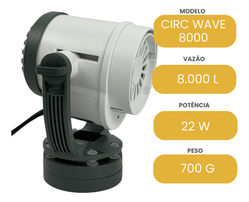 Bomba De Circulação Wave Maker Ocean Tech Wave-8000 Com Imã