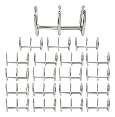 Ganchos De 3anillos 20mm Para Carpeta Agenda Plateados 20u