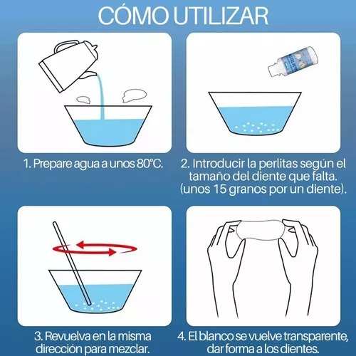 -- Perlas Reparación Dientes Postizos Dientes Gránulos 30ml
