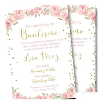 Comprar Estampita Bautismo Nena 2, Tarjeta Bautismo Imprimible